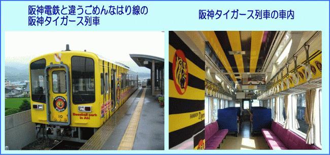 ごめんはなり線の阪神タイガース列車